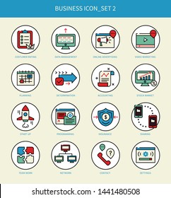 Business concept information icon set. flat design style minimal vector illustration.