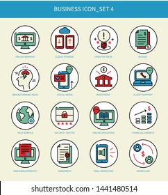 Business concept information icon set. flat design style minimal vector illustration.