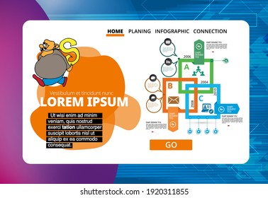 Business concept for internet banners, social media banners, headers of websites, vector illustration 