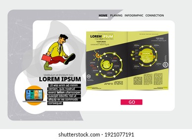 Business concept for internet banners, social media banners, headers of websites, vector illustration 