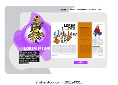 Business concept for internet banners, social media banners, headers of websites, vector illustration 