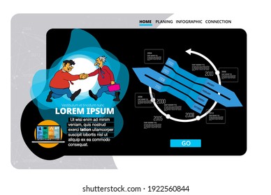 Business concept for internet banners, social media banners, headers of websites, vector illustration 