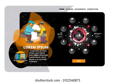 Business concept for internet banners, social media banners, headers of websites, vector illustration 