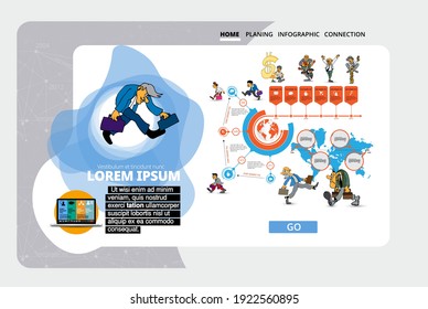 Business concept for internet banners, social media banners, headers of websites, vector illustration 