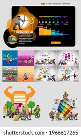 Business concept for internet banners, social media banners, headers of websites, vector illustration 