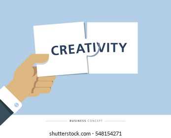 business concept and jigsaw and creativity
