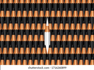 business concept leadership for the organization and company,copy space with pencil icon isolated on white background