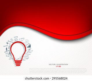 Business concept, Light bulb with drawing business success strategy plan idea, Vector illustration modern template design
