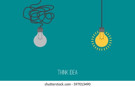 Business concept with lightbulbs as symbol of idea, creativity, think concept.