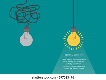 Business concept with lightbulbs as symbol of idea, creativity, think concept.