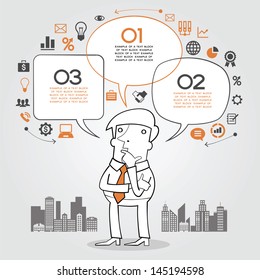 Business concept. Man telling of a special deal or secret. Speech bubble, Think success businessman