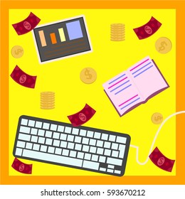 business concept : Business man working with computer make money online