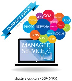 Business concept. Managed service. vector illustration.