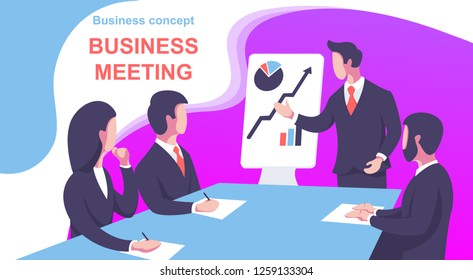 Business concept. Business meeting. Vector illustration. Option 5. Eps 10