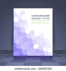 Business Concept Minimalist Plygonal Flyer, Brochure Design. Corporate Leaflet, Hexagon Elements Cover Template