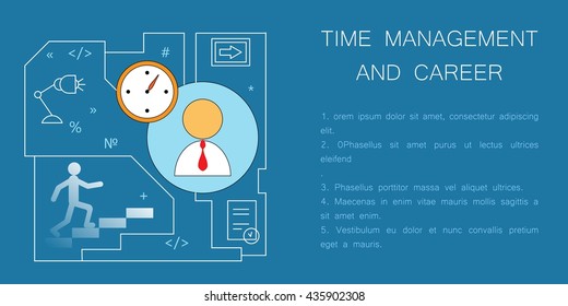 Business concept. Modern flat illustration. For posters, pamphlets, brochures and illustrations of business articles, web pages. Career growth and success. Financial start, planning and analytics.