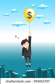 Business concept. the money still working when your sleep or do nothing. create by vector file
