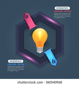 Business Concept Multicolor Bulb Creative Idea Infographics Vector Design