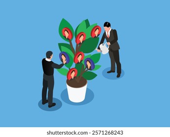 Business Concept of Nurturing Talent 3d isometric vector illustration