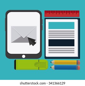 Business concept with office icons design, vector illustration 10 eps graphic.