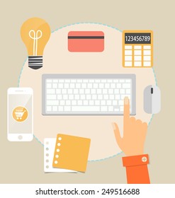 Business concept. Online shopping. Infographics background E-commerce. 