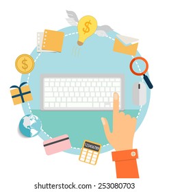 Business concept. Online shopping. Infographics background E-commerce.