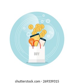Business concept. Online shopping. Infographics background E-commerce.