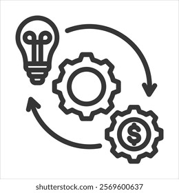Business Concept Outline Icon Vector Illustration