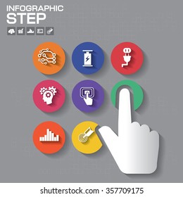 Business concept with parts, steps or processes. Can be used for workflow layout, diagram, number options, web design.
