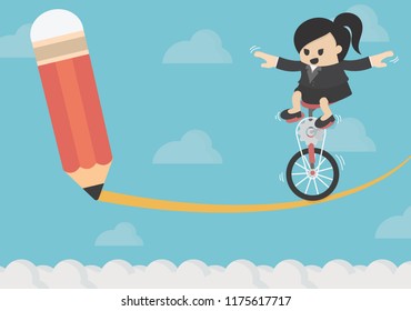 Business concept path to success is dangerous and frightening.