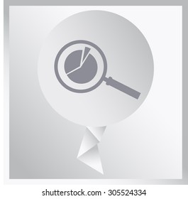 Business Concept with Pie Chart and Magnifying Glass. Vector