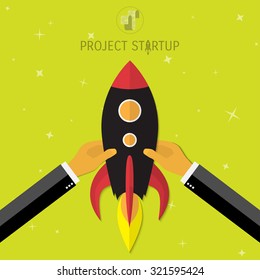Business concept for project startup. Rocket launch.