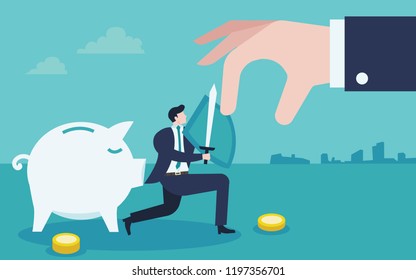 Business concept of protect money and collect money.