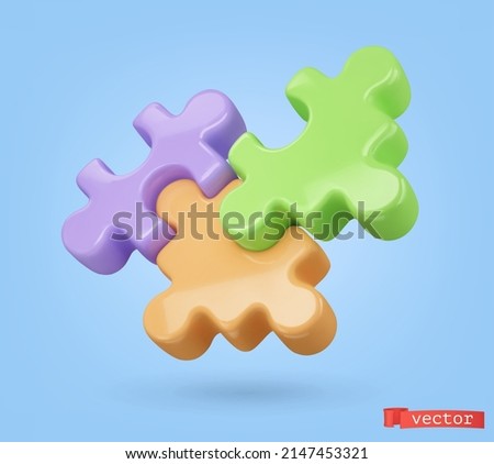 Business concept. Puzzle 3d vector icon