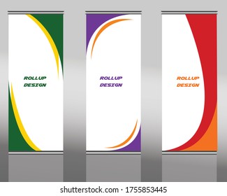 Business concept roll up banner. vertical roll up banner.vector