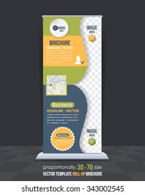 Business Concept Roll-Up Banner, Advertising Vector Design