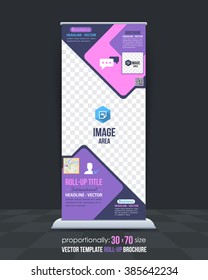 Business Concept Roll-Up Banner, Advertising Vector Design