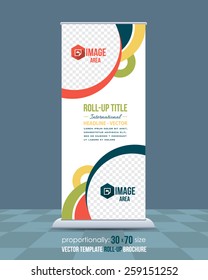 Business Concept Roll-Up Banner Design, Advertising Vector Template 