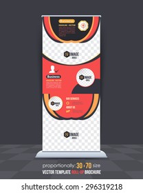 Business Concept Roll-Up Banner Design, Advertising Vector Template