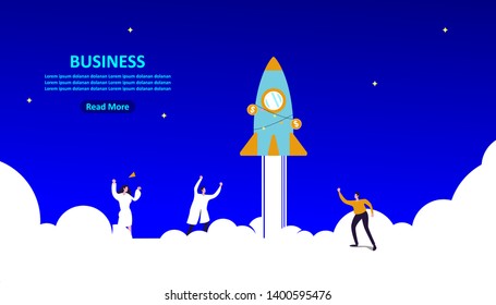 Business concept with simple people character. online ecommerce business in modern flat design template for web landing page, banner, presentation, flyer, poster, social media. Vector illustration 