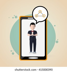 Business concept. smartphone icon. communication concept