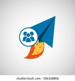 business concept. start up team work graphic vector illustration