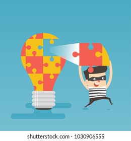 Business Concept Of Stealing Ideas, Vector Illustration