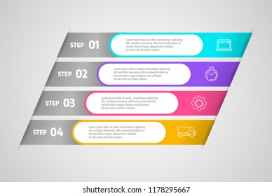 Business concept with steps or processes. Infographics design vector and marketing icons can be used for workflow layout, diagram, annual report, web design.