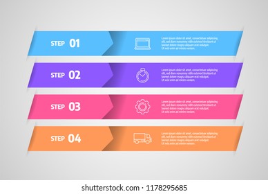 Business concept with steps or processes. Infographics design vector and marketing icons can be used for workflow layout, diagram, annual report, web design.