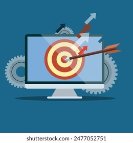 Business concept straight to the point. Vector illustration