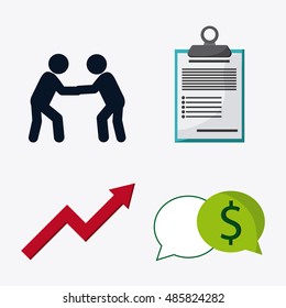 Business concept and strategy icon set