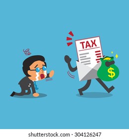 Business concept tax letter getting money from a businessman