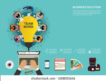 Business concept for business team to analyze the audit to find and solutions to the financial, tax, business data in various fields.Vector illustration.