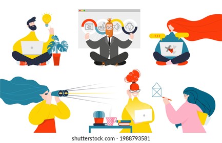 Business concept. Team metaphor. people connecting puzzle elements. Vector illustration flat design style. Symbol of teamwork, cooperation, partnership vector